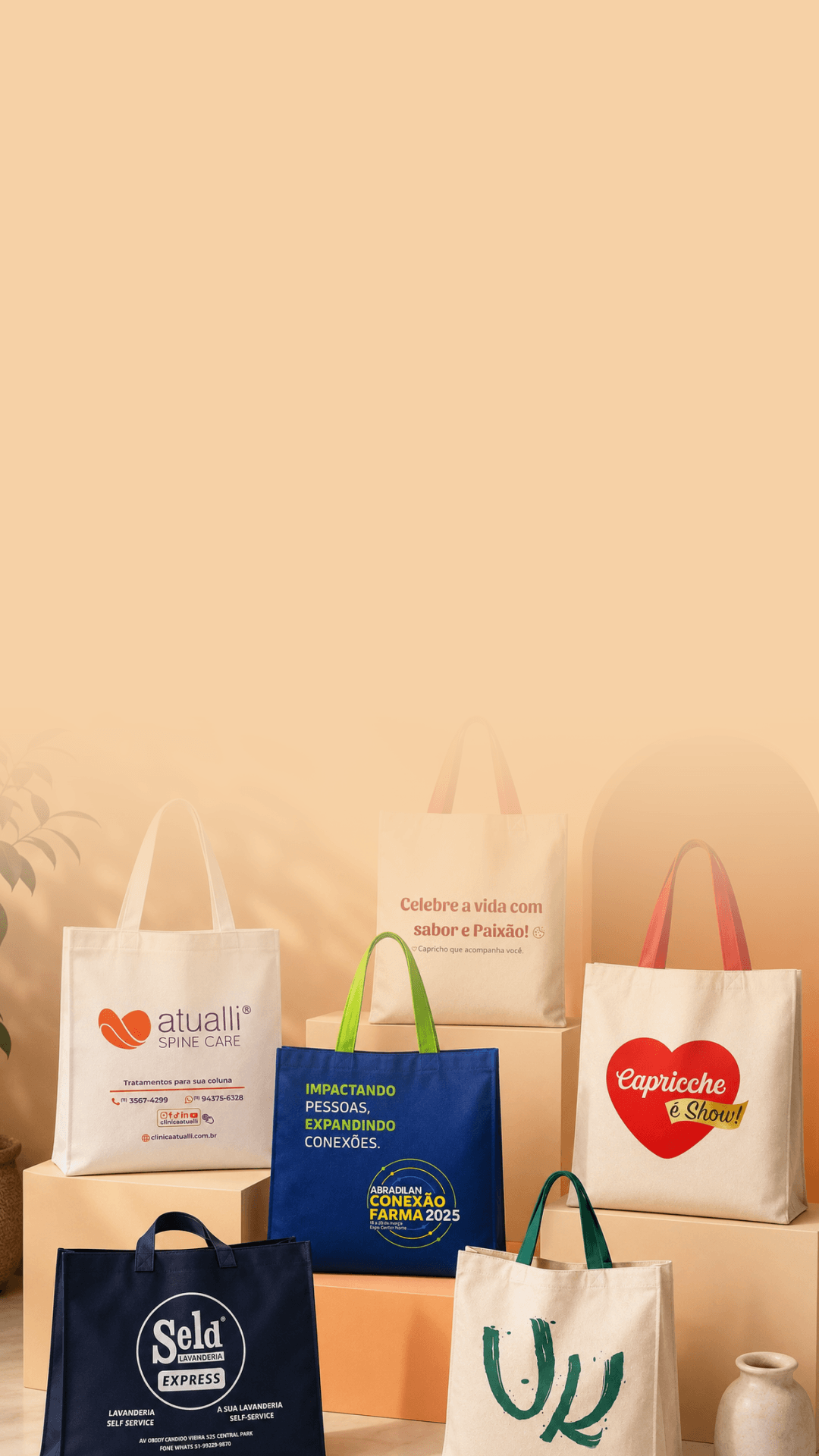 Sacolas de algodão e lona personalizadas Dinastia Brindes